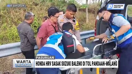 Honda HRV Sasak Suzuki Baleno di Tol Pandaan Malang