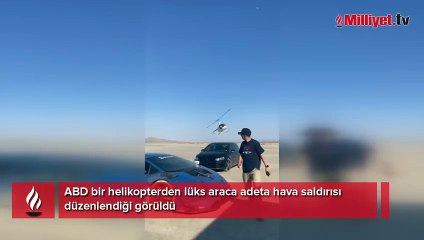 Lüks araca hava saldırısı! ABD'de akılalmaz görüntüler