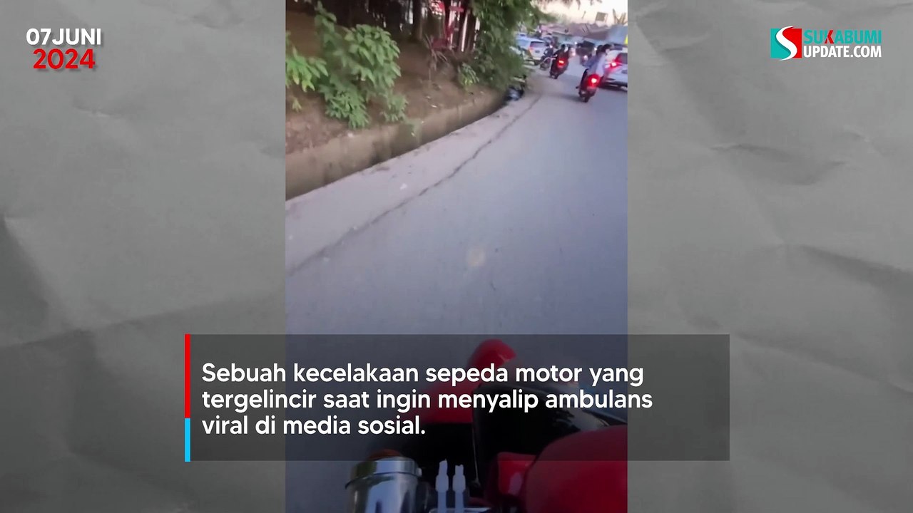 Apes Banget, Hendak Menyalip, Pemotor Malah Tergelincir dan jadi Pasien Ambulans