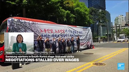 Samsung workers in South Korea stage company's first-ever strike