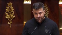 Volodymyr Zelensky remercie la France lors de son discours à l'Assemblée nationale