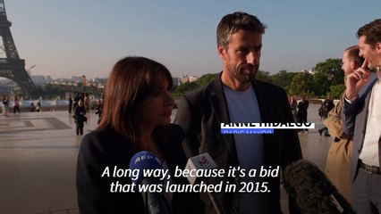 Olympic rings unveiled on Eiffel Tower for Paris 2024