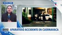Se registra aparatoso accidente en Cuernavaca, Morelos