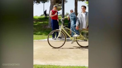 MAN CUT IN HALF ON A BIKE | Funny video with magic