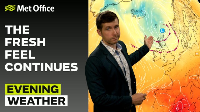 Met Office Evening Weather Forecast 07/06/24 - Showers continue overnight