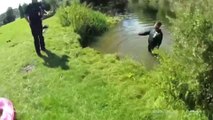 Drug Dealer jumps into river to escape police