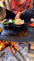 Chinese burger Outdoor slate cooking