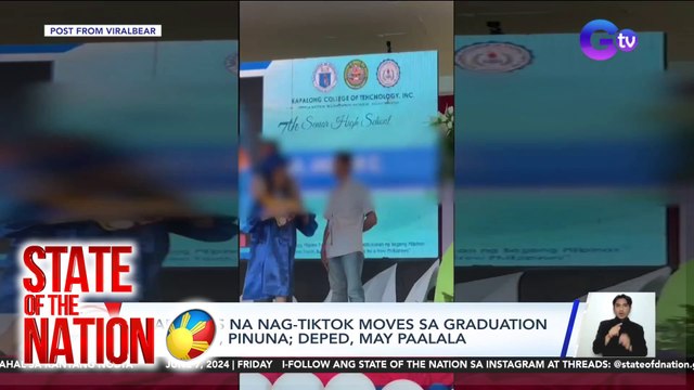 Graduates na nag-tiktok moves sa graduation ceremony, pinuna; DepEd, may paalala | SONA