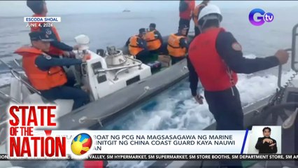 Inflatable boat ng pcg na magsasagawa ng marine research, ginitgit ng China Coast Guard kaya nauwi sa banggaan | SONA