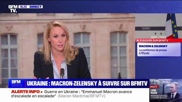 Guerre en Ukraine: Emmanuel Macron avance d'escalade en escalade , affirme Marion Maréchal (Reconquête)