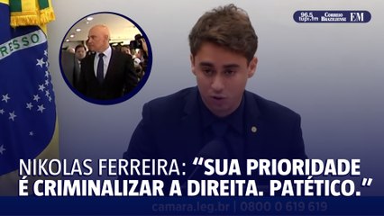 Nikolas diz que prioridade de Moraes é 'criminalizar a direita'