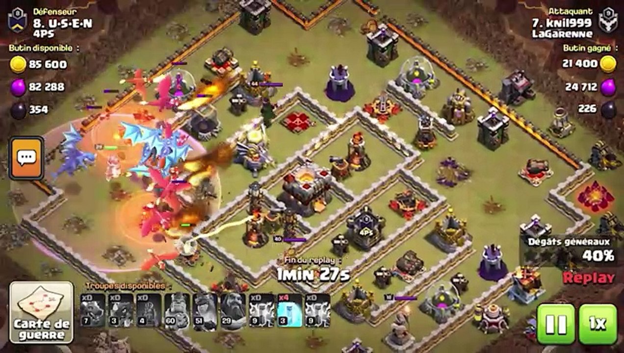 Attaque en Ligue de Guerre de clans sur clash of Clans