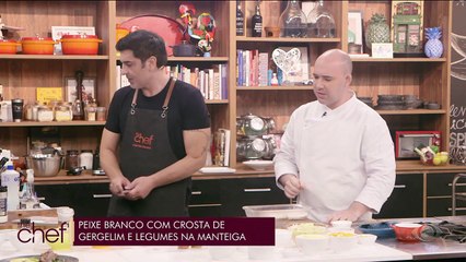 Peixe branco com crosta de gergelim e legumes na manteiga | Band Receitas
