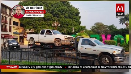 Abandonan camioneta con cuatro cuerpos frente a plaza principal de Rioverde, SLP