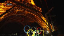 Colocan los anillos olímpicos en la Torre Eiffel