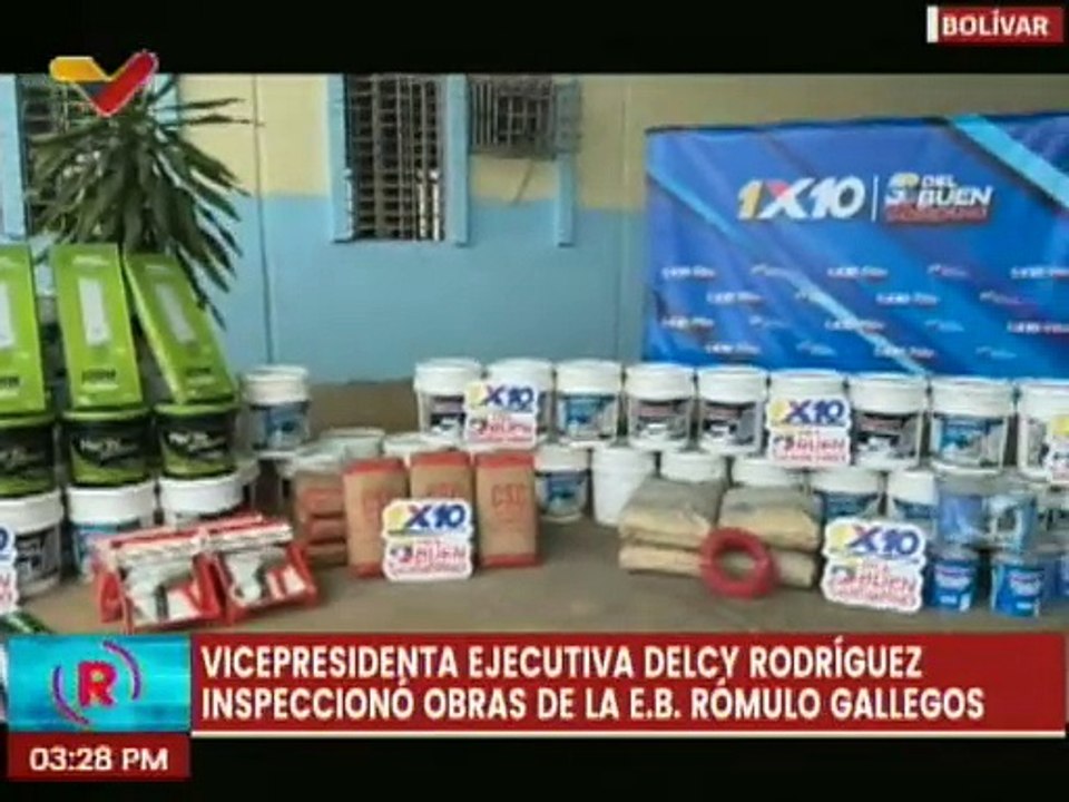 Bolívar | Vpdta. Delcy Rodríguez inspecciona trabajos de recuperación de la E.B. Rómulo Gallegos