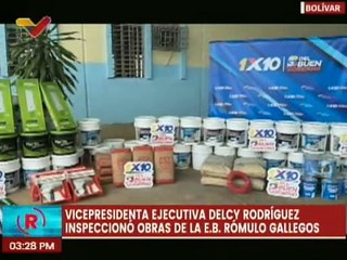 Bolívar | Vpdta. Delcy Rodríguez inspecciona trabajos de recuperación de la E.B. Rómulo Gallegos