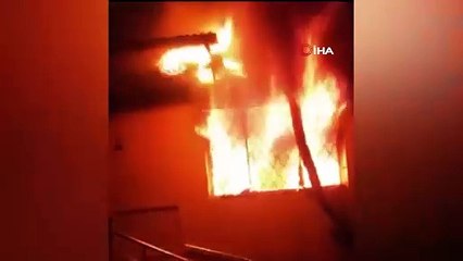 Patlayan klima motoru evi yaktı