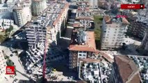 Depremin Antakya ilçesinde verdiği hasar havadan görüntülendi