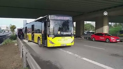 Kartal'da İETT otobüsünde yangın