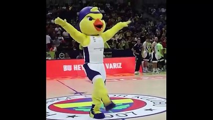 Fenerbahçe basketbol takımının maskotundan zeybek oyunu