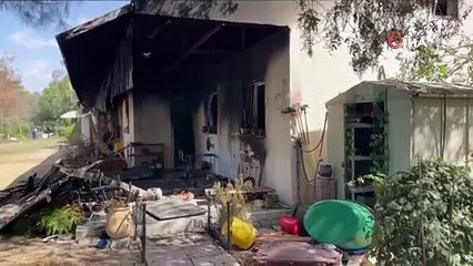 Hamas-İsrail ile çatışmaların başladığı Nir Oz görüntülendi