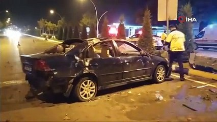 Kontrolden çıkan araç takla atıp karşı şeride geçti: 3 yaralı