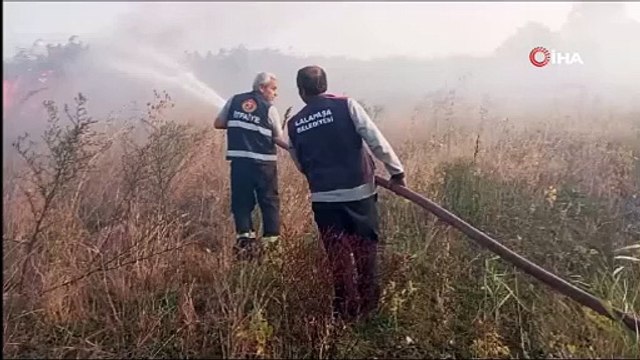 Köylünün yaktığı anız 500 dönüm tarım arazisini yaktı