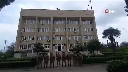 Ağdere şehrine Azerbaycan bayrağı dikildi