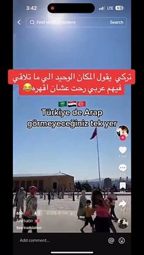 Anıtkabir'de video çeken Arap el hareketi yaptı. Saray'ın önünde eline dolar alıp dalga geçti