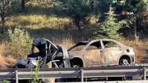 TEM'de korkunç kaza: Alev alev yanan araçta feci şekilde can verdi