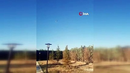 Afyonkarahisar'da helikopterin düşme anı böyle görüntülendi