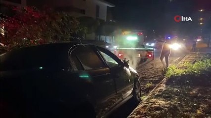 Aracıyla çarptığı orta refüjdeki ağacı gövdesinden kırdı