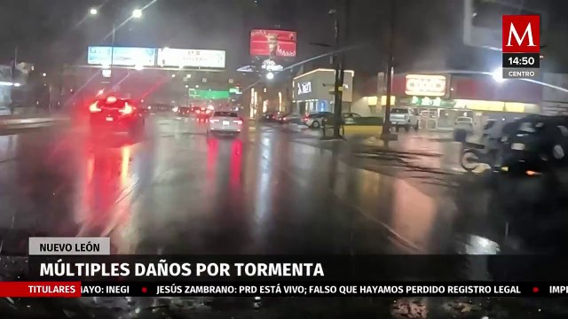 Fuertes lluvias dejan daños e inundaciones del área metropolitana de Nuevo León