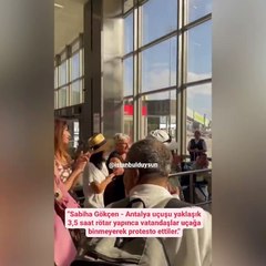 Sabiha Gökçen Havalimanı’nda yolculardan protesto