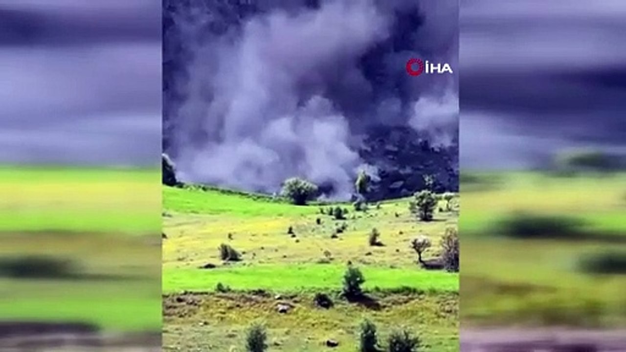 Heyelan anı cep telefonu ile görüntülendi