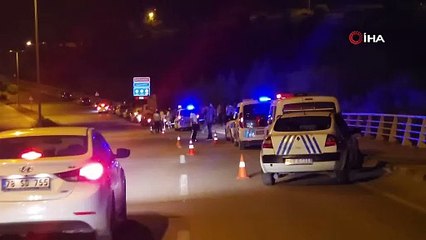 Karşı şeride geçti, korkulukları yıkıp şarampole uçtu