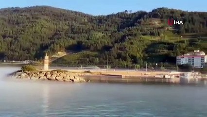 Deniz buharlaştı ortaya ilginç görüntüler çıktı