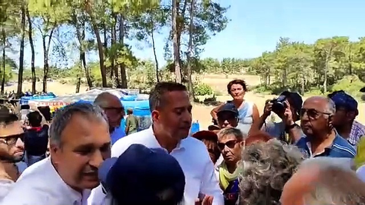 CHP'li Ali Mahir Başarır Akbelen'de kendisini protesto eden vatandaşa parmak salladı