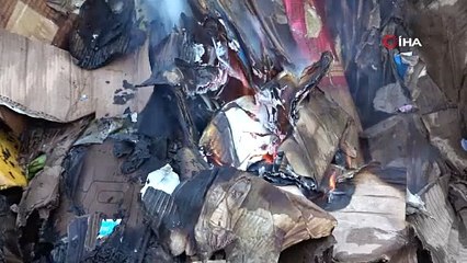 Amasya’da atık kağıt yüklü kamyonda yangın