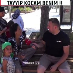 Mikrofon uzatılan bir kadın kendinden geçti: Tayyip kocam benim, sevgilim, hayatımın anlamı. Aşığım ona