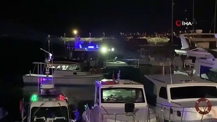 Tekne alev alev yandı