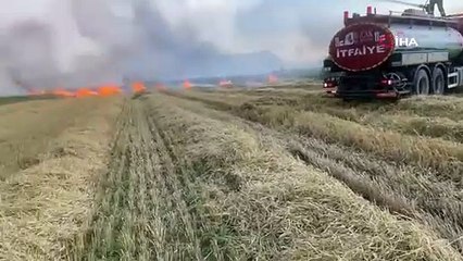 Burdur’da elektrik tellerinden çıkan yangında 800 dekar ekili alan kül oldu