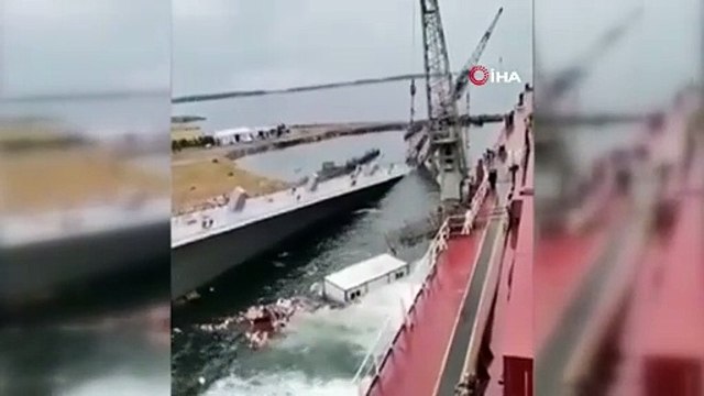 Tuzla'da korku dolu anlar: Tersanede havuz çöktü vinç geminin üzerine devrildi
