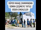 Sosyal medyada günün esprisi geldi. Emekliler çeşmeye tatile giderken. Ferdi Tayfur'un şarkısı ile paylaştılar