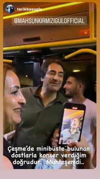 Mahsun Kırmızıgül minibüste konser verdi. Sosyal medya bu videoyu konuşuyor
