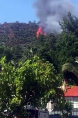Marmaris'te orman yangını. Alevler hızla büyüyor