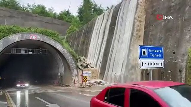 Tünel girişinde şelale oluştu