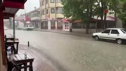 Kastamonu'da dolu ve sağanak yağış etkili oldu