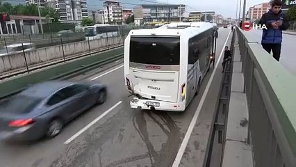 Kontrolden çıkan ticari minibüs devrildi: 1 yaralı